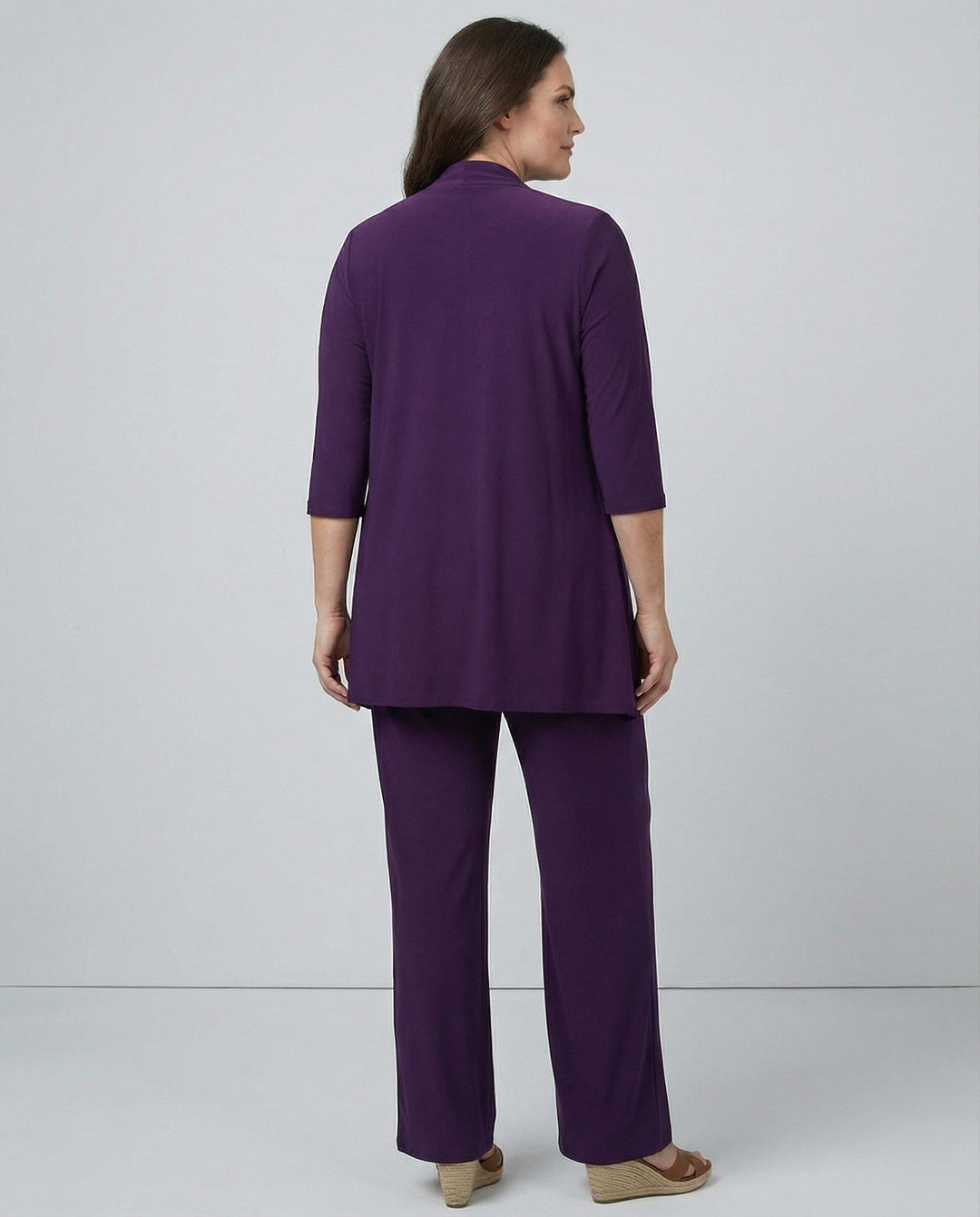 Rowena | Women's 3 Piece Pant Suit Set - Purple - Image 2
