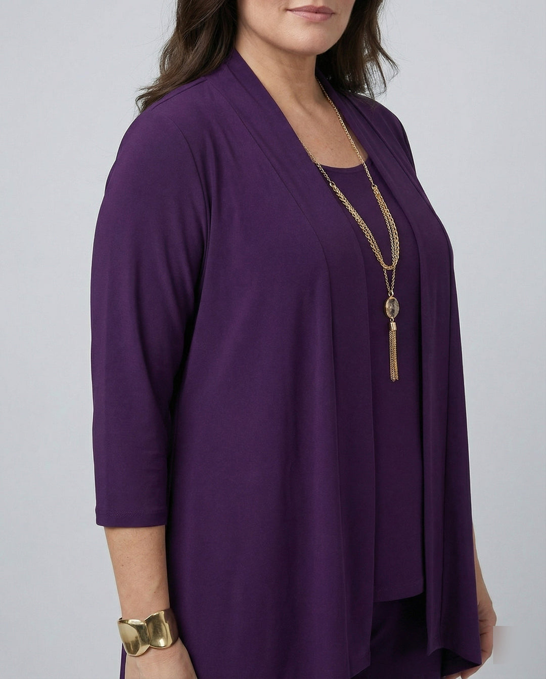 Rowena | Women's 3 Piece Pant Suit Set - Purple - Image 3