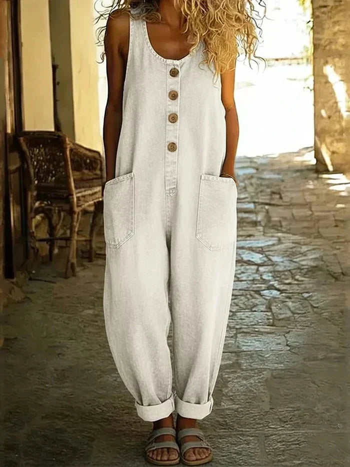 Willow | Women's Denim Overalls Loose Fit Sleeveless Jumpsuit