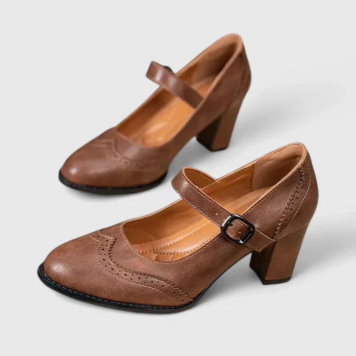 Scarlet | Women's Block Heel Mary Jane Shoes - Black - Image 5