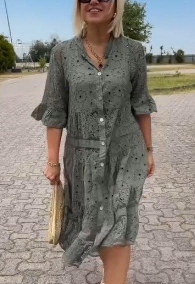 Cherylann™ | Embroidered Midi Dress