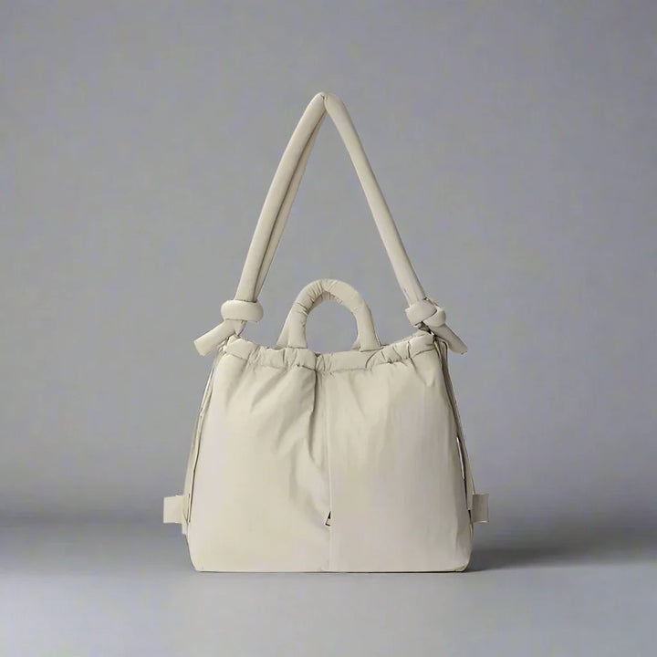 Sienna | Women's Quilted Puffer Tote Bag - Beige - Image 11