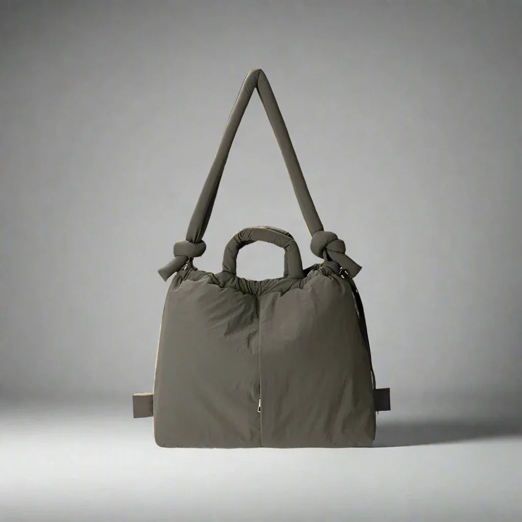 Sienna | Women's Quilted Puffer Tote Bag - Beige - Image 12