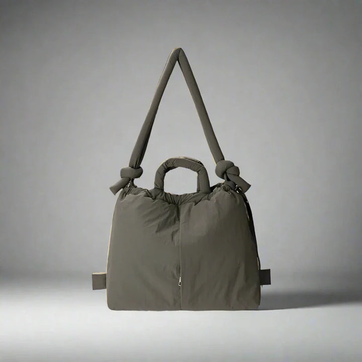 Sienna | Women's Quilted Puffer Tote Bag - Beige - Image 12