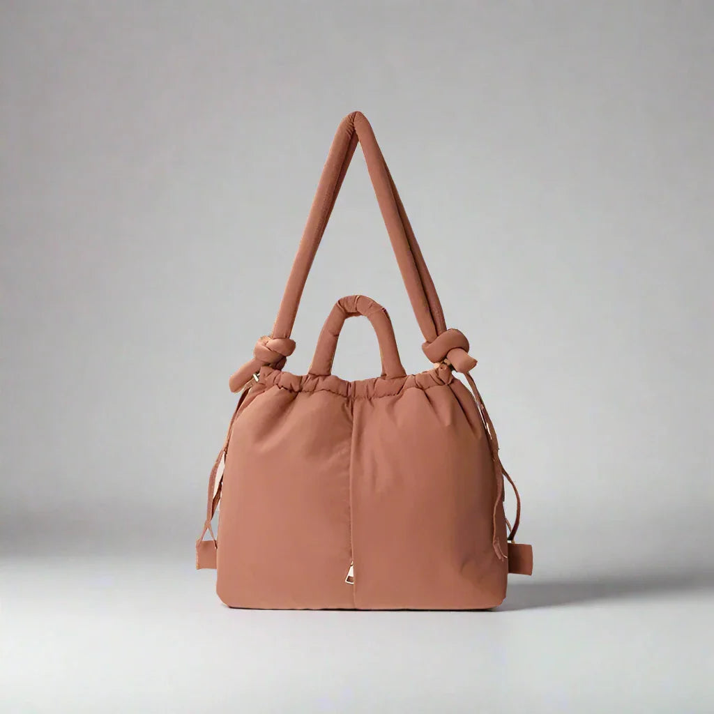Sienna | Women's Quilted Puffer Tote Bag - Beige - Image 8