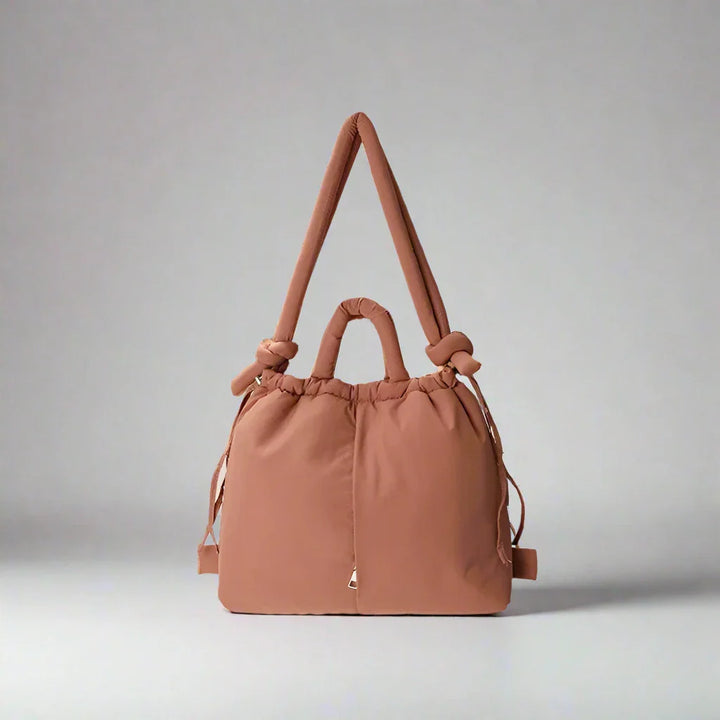 Sienna | Women's Quilted Puffer Tote Bag - Beige - Image 8