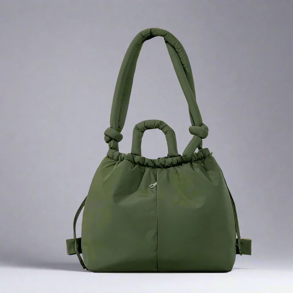 Sienna | Women's Quilted Puffer Tote Bag - Beige - Image 9