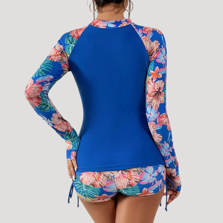 Solange | Women's Floral Long Sleeve Two Piece Swimsuit - Floral - Image 5