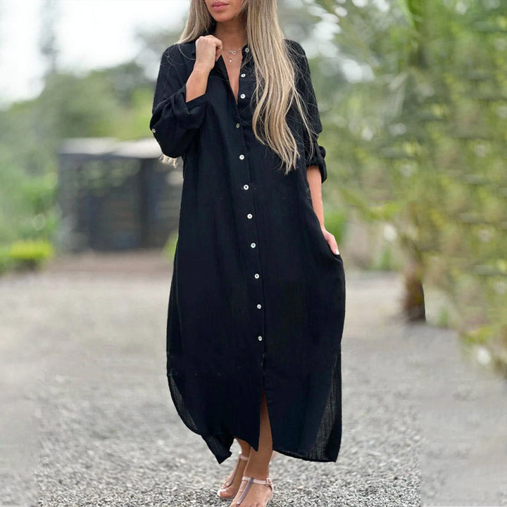 Brielle | Women's Casual Button-Down Maxi Shirt Dress