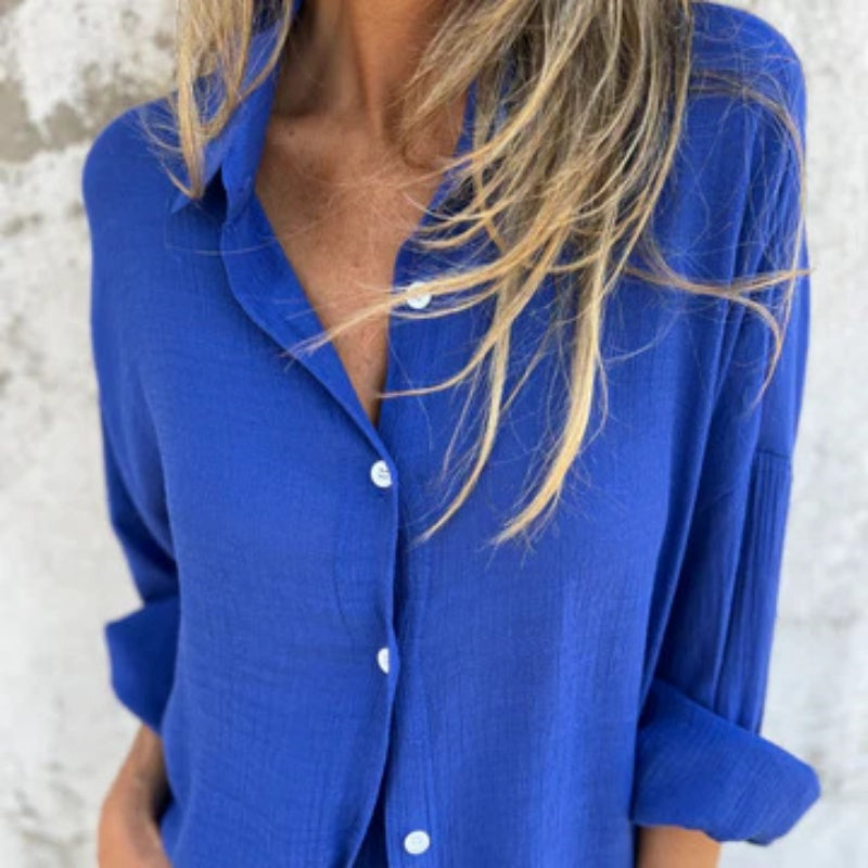 Funa | Women's Two-Piece Button-Up Shirt and Pants Set