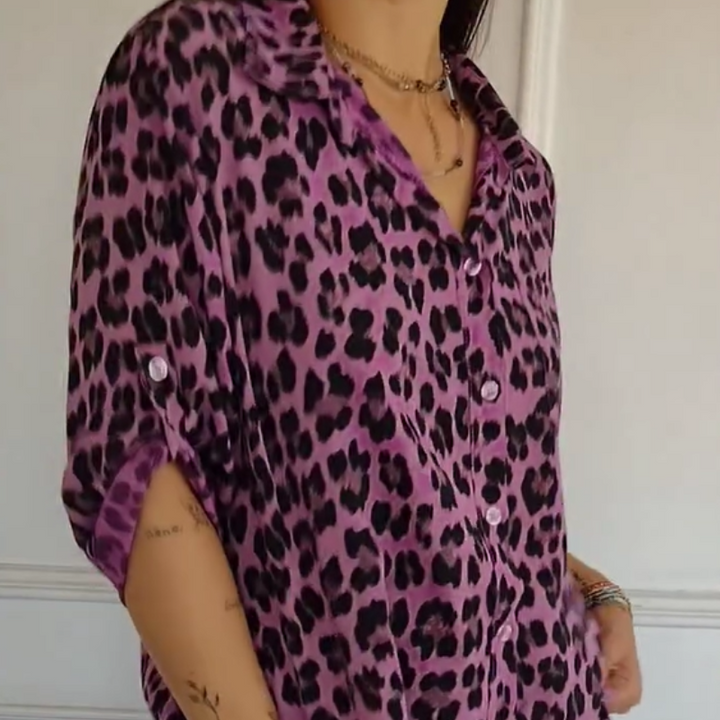 Charlene™ | Stylish Leopard Print Blouse