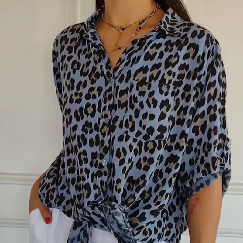 Charlene™ | Stylish Leopard Print Blouse
