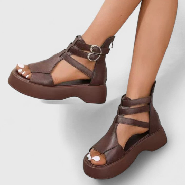 Nova | Women's Platform Sandals Open Toe Ankle Strap