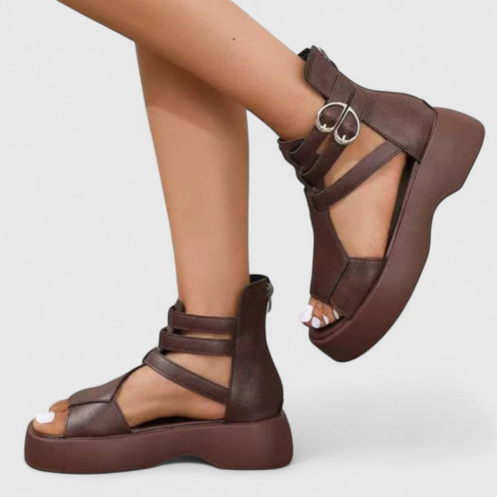 Nova | Women's Platform Sandals Open Toe Ankle Strap