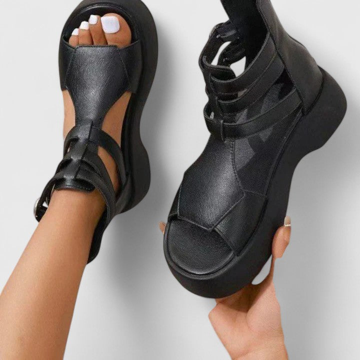 Nova | Women's Platform Sandals Open Toe Ankle Strap