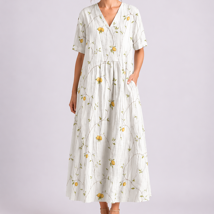 Tempest | Women's Floral V-Neck Short Sleeve Midi Dress - Floral - Image 8