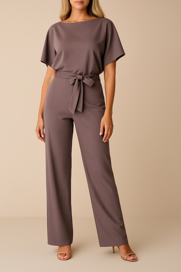 Thea | Women's Wide Leg Short Sleeve Jumpsuit - Black - Image 12