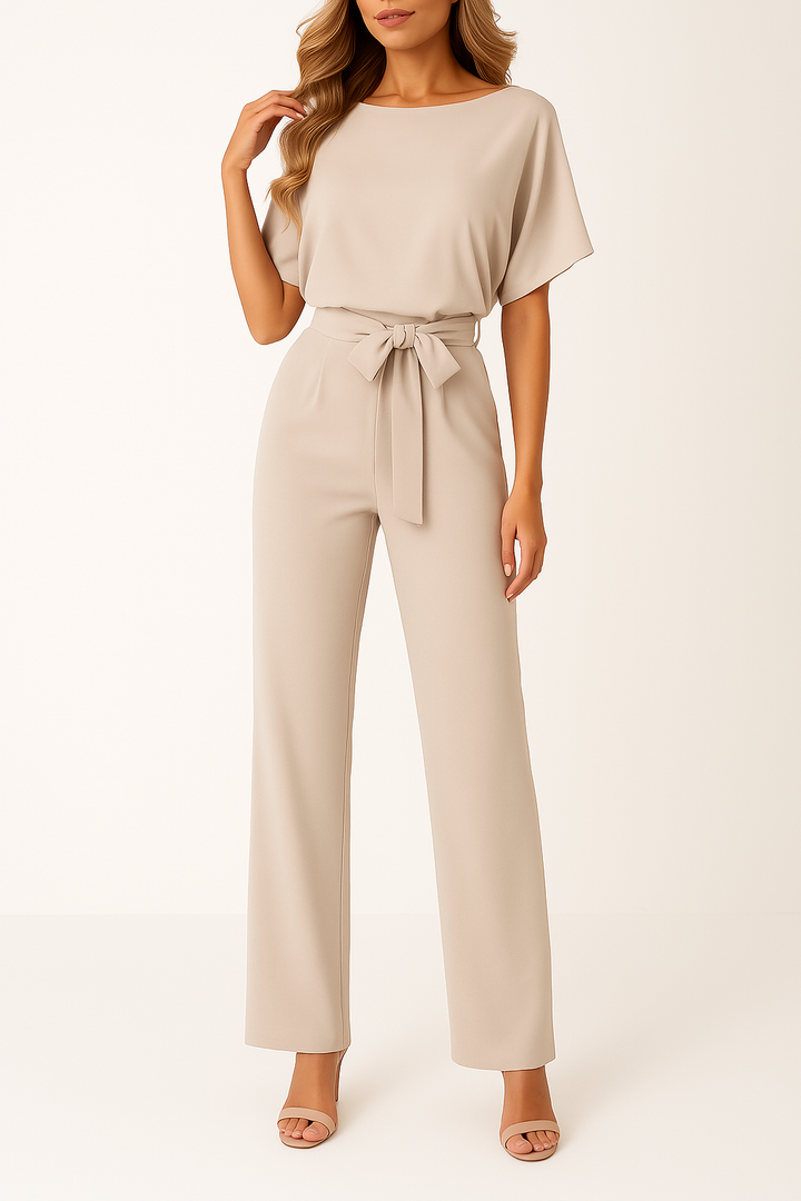 Thea | Women's Wide Leg Short Sleeve Jumpsuit - Black - Image 5