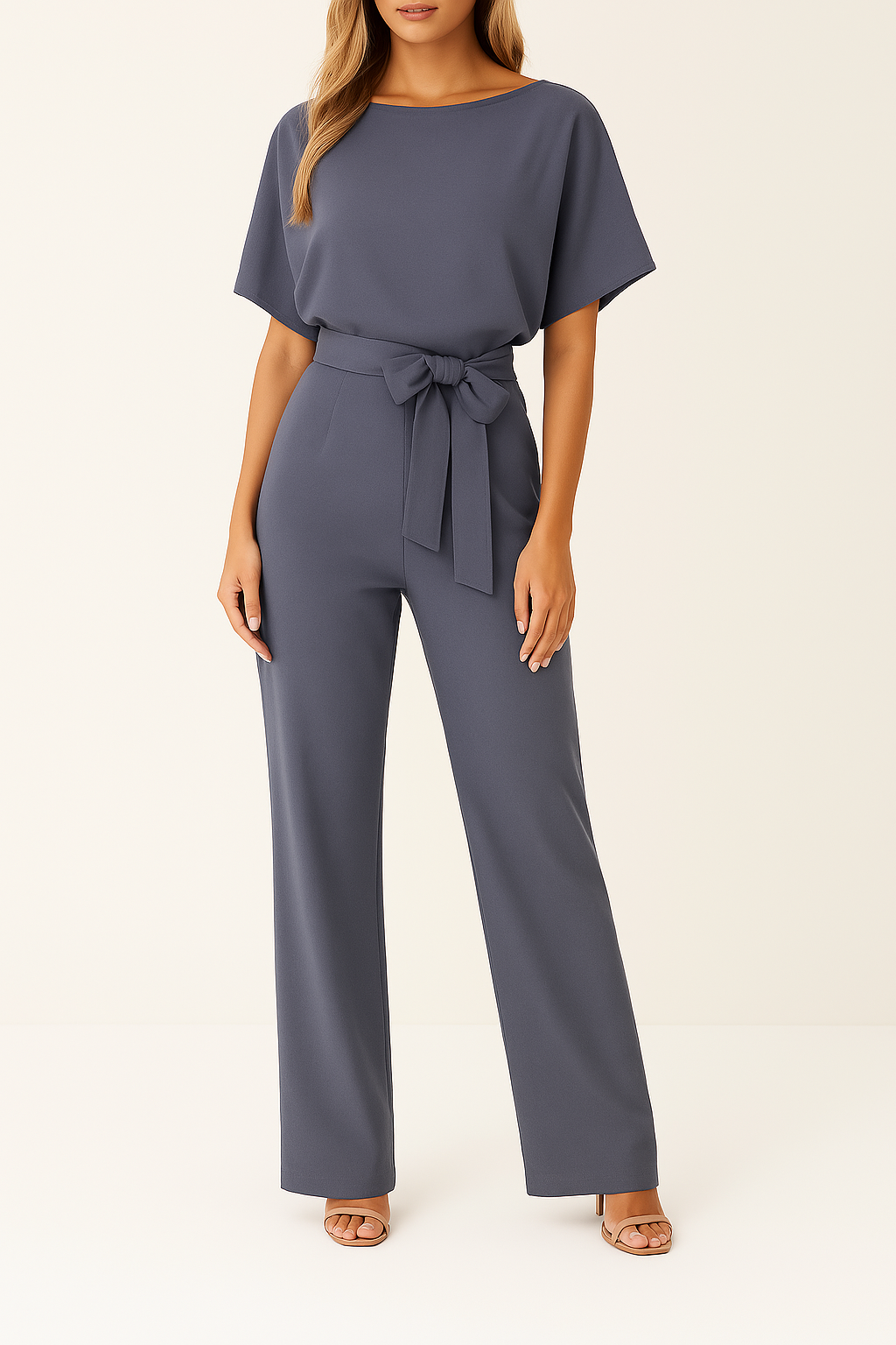 Thea | Women's Wide Leg Short Sleeve Jumpsuit - Black - Image 6