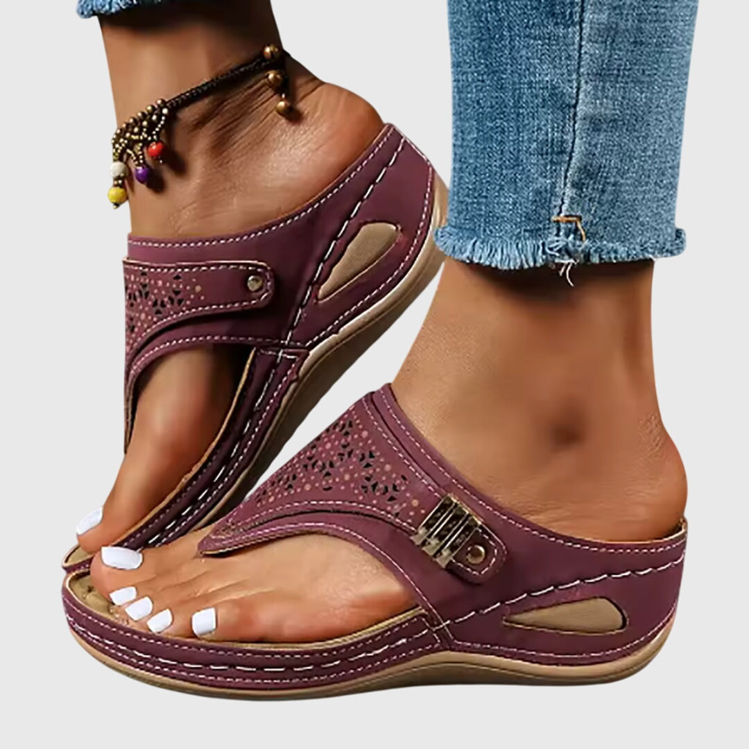 Theodoros | Women's Platform Ankle Strap Sandals - Brown - Image 13
