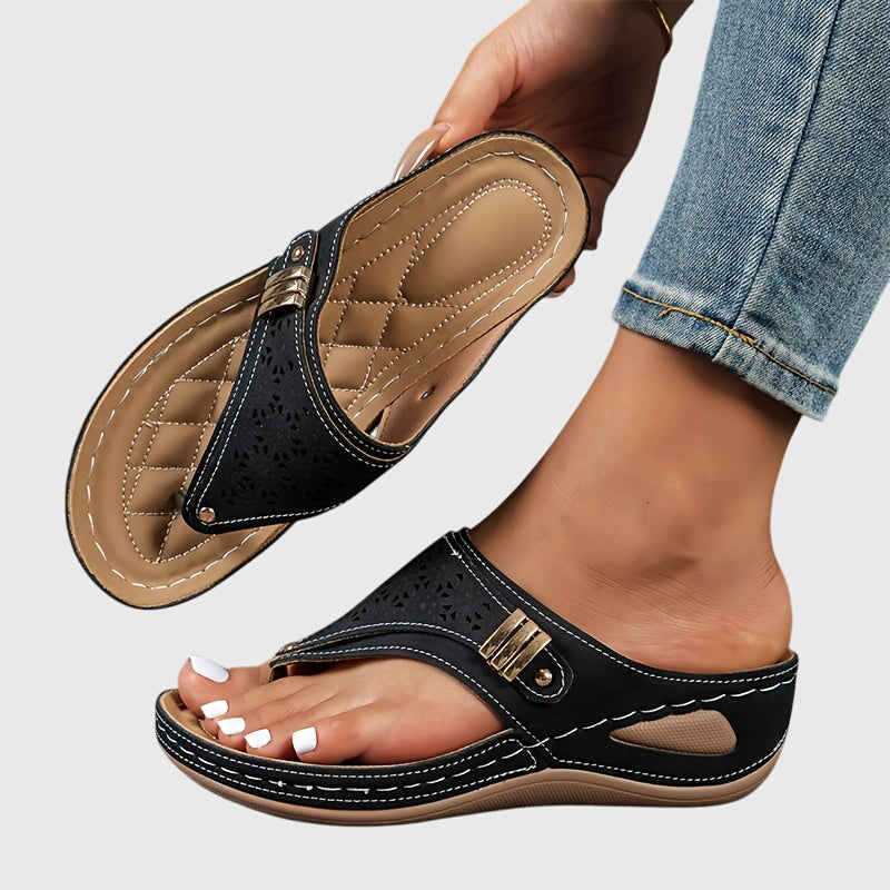 Theodoros | Women's Platform Ankle Strap Sandals - Brown - Image 4