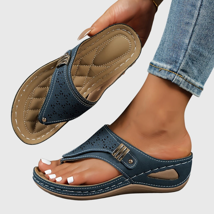 Theodoros | Women's Platform Ankle Strap Sandals - Brown - Image 6