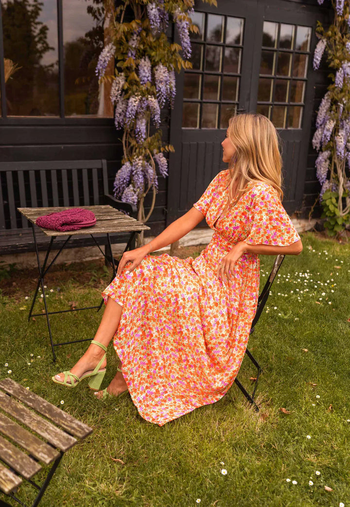 Tova | Women's V-Neck Floral Short Sleeve Maxi Dress - Floral - Image 2