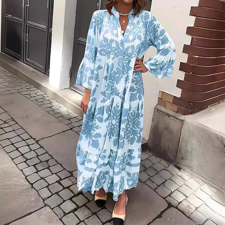 Valencia | Women's Floral Long Sleeve Midi Dress - Floral - Image 2