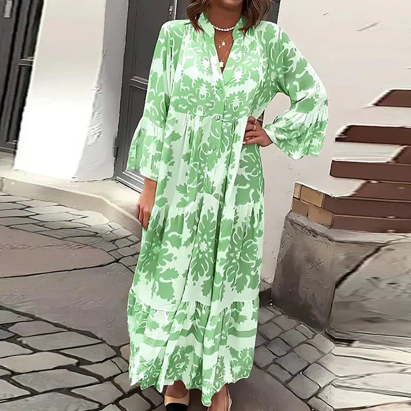 Valencia | Women's Floral Long Sleeve Midi Dress - Floral - Image 5