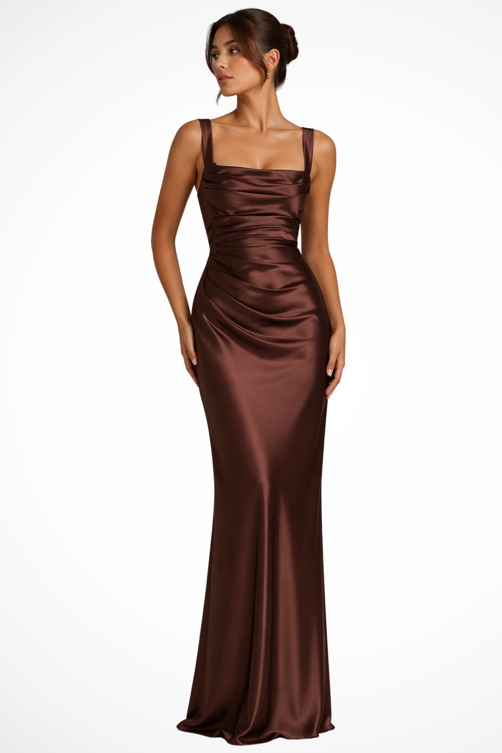 Valentina | Women's Square Neck Evening Maxi Dress - Black - Image 3