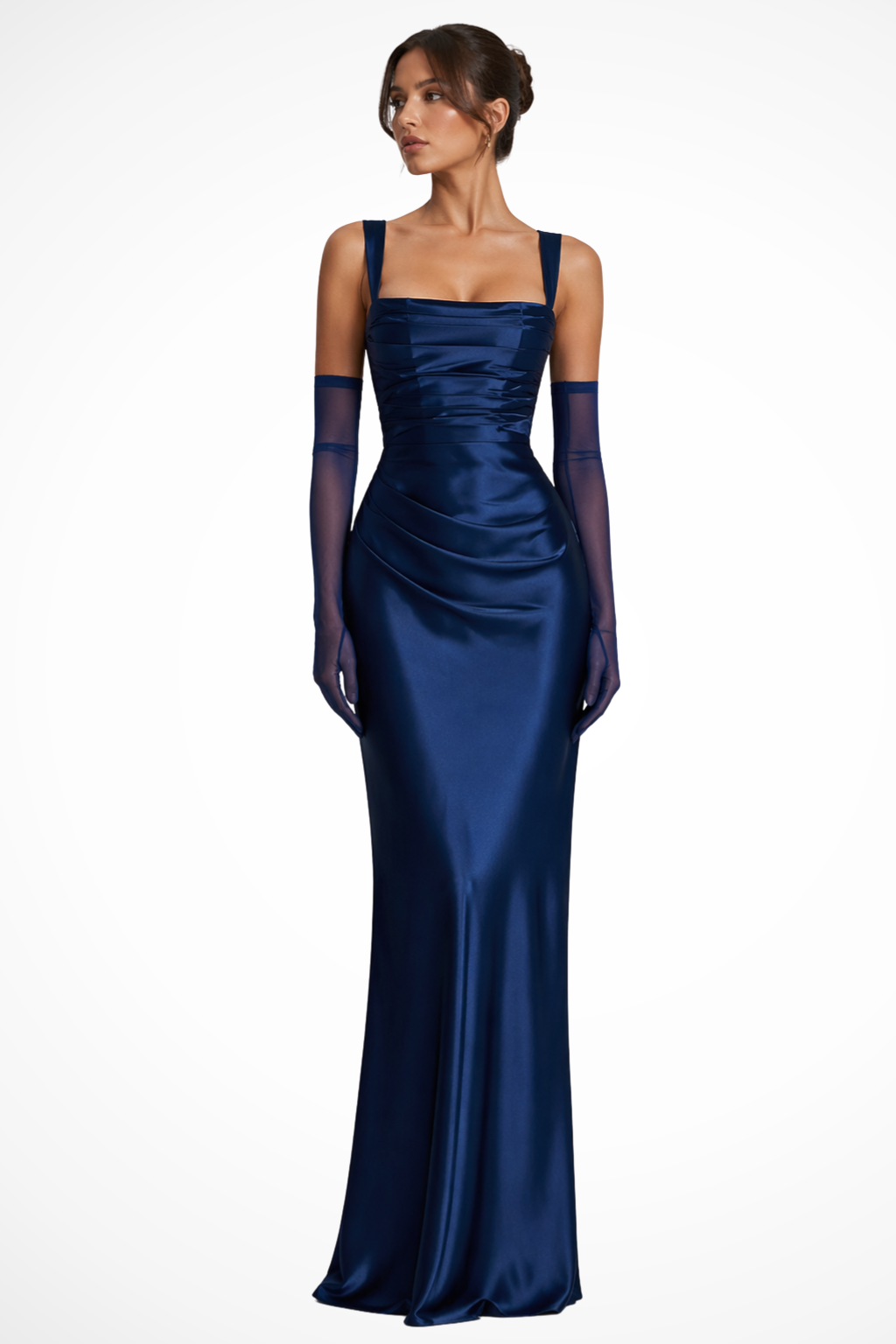 Valentina | Women's Square Neck Evening Maxi Dress - Black - Image 4