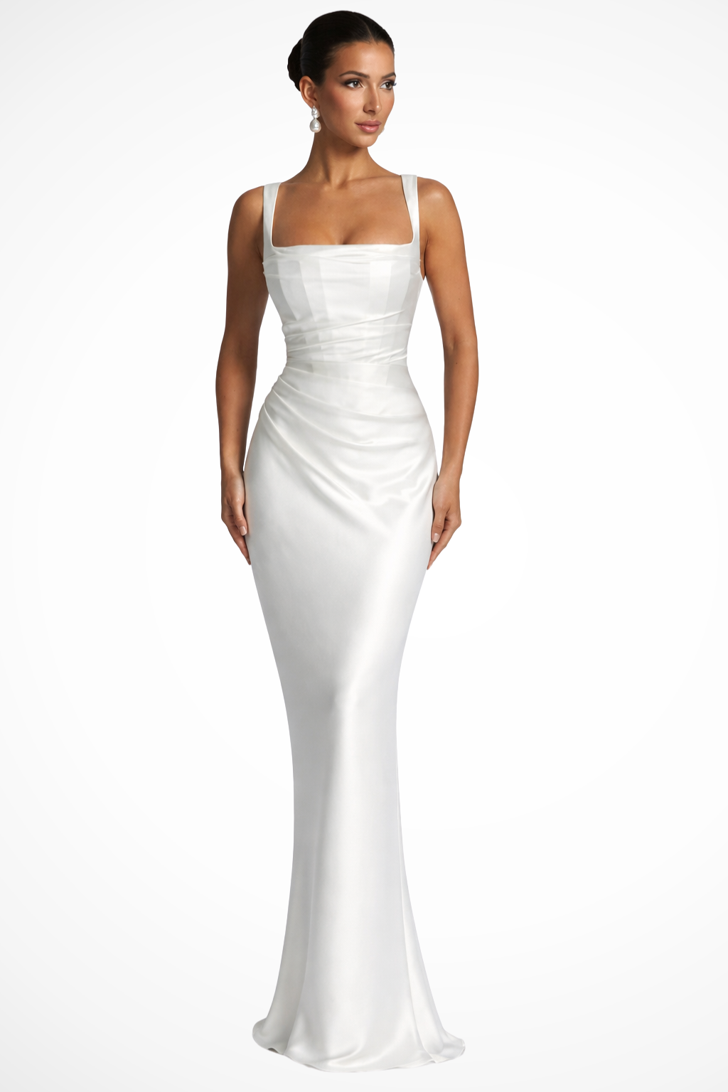Valentina | Women's Square Neck Evening Maxi Dress - Black - Image 5