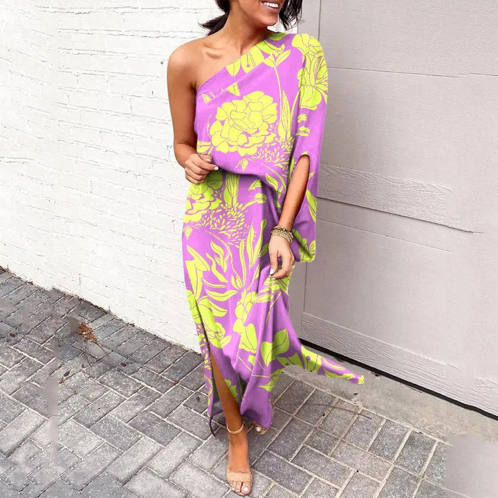 Vashti | Women's One Shoulder Floral Maxi Dress - Floral - Image 8