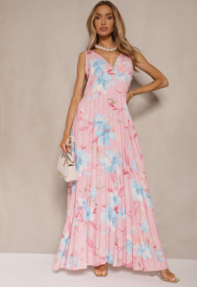 Vespera | Women's Floral Sleeveless Summer Maxi Dress - Floral - Image 1
