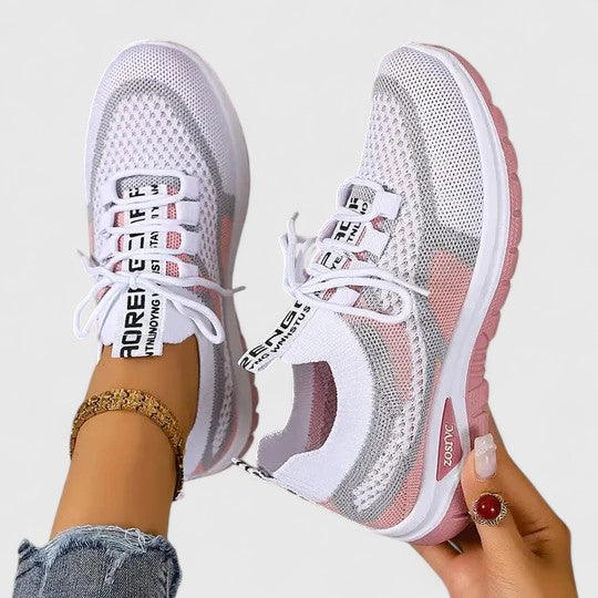 Viola | Women's Orthopedic Lace-Up Walking Sneakers - Champagne - Image 5