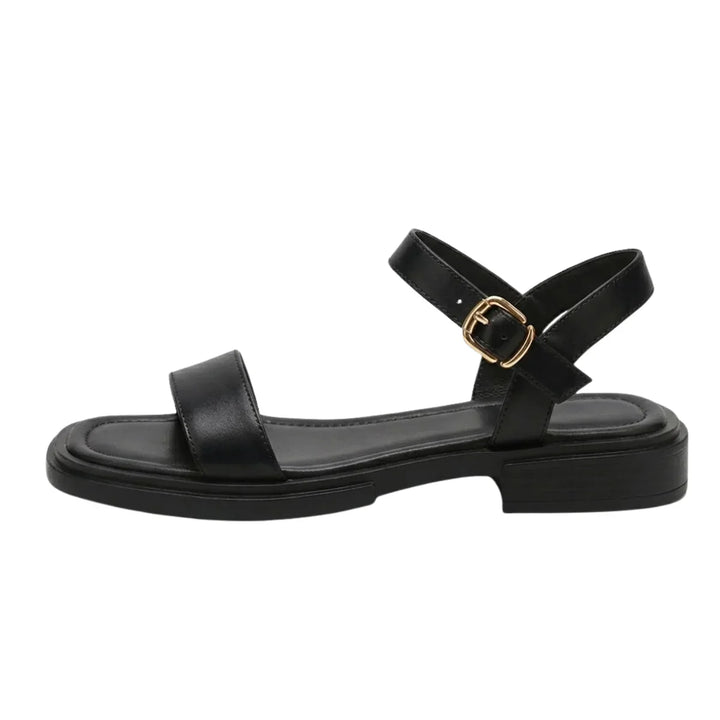 Willa | Women's Ankle Strap Flat Sandals - Black - Image 4