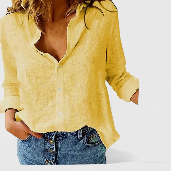 Winifred | Women's Floral V-Neck Long Sleeve Blouse - Floral - Image 12