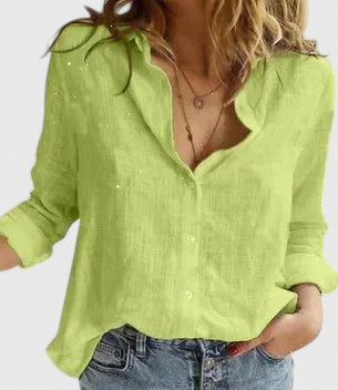 Winifred | Women's Floral V-Neck Long Sleeve Blouse - Floral - Image 5