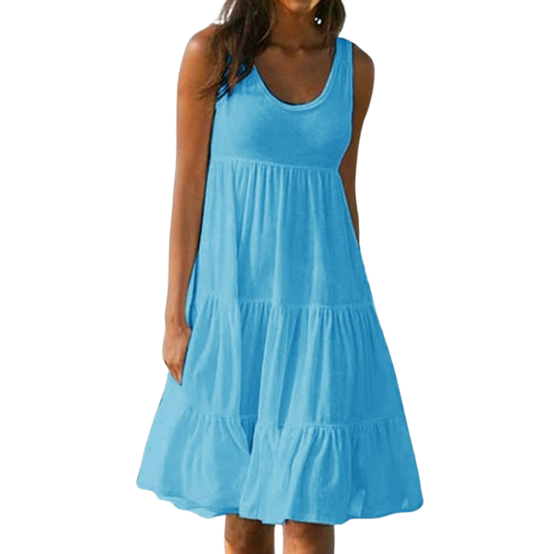 Luna | Women's Sleeveless Tiered Midi Dress Boho Summer