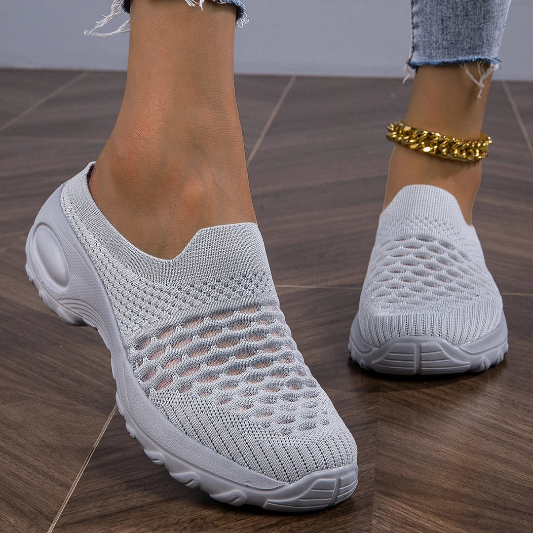 Wren | Women's Slip-On Walking Sneakers - White - Image 1