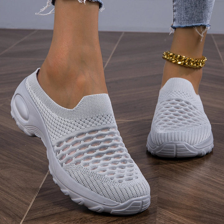 Wren | Women's Slip-On Walking Sneakers - White - Image 1