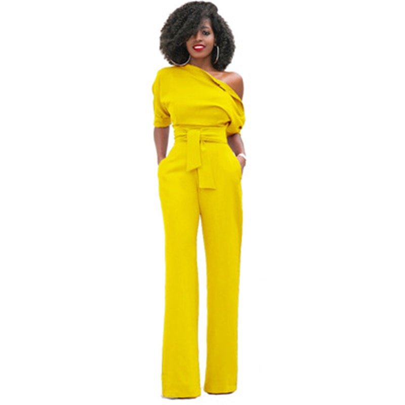 Zara | Women's Off Shoulder Wide Leg Jumpsuit - Red - Image 4