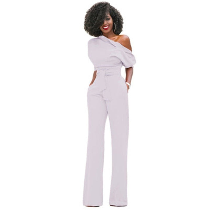 Zara | Women's Off Shoulder Wide Leg Jumpsuit - Red - Image 7