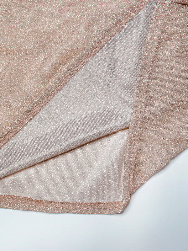 Zara | Women's V-Neck Long Sleeve Wrap Maxi Dress - Champagne - Image 3