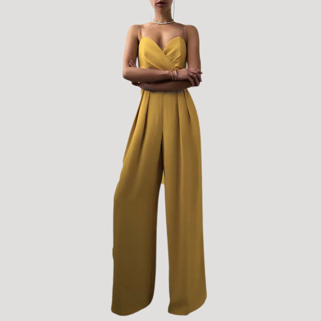 Zelda | Women's Sweetheart Wide Leg Jumpsuit - Teal - Image 3