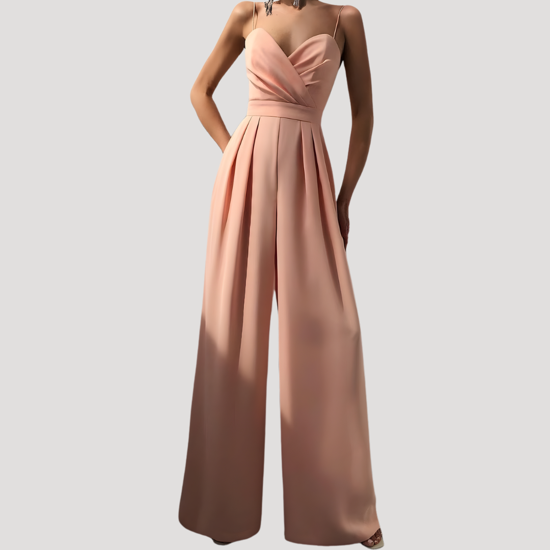 Zelda | Women's Sweetheart Wide Leg Jumpsuit - Teal - Image 4