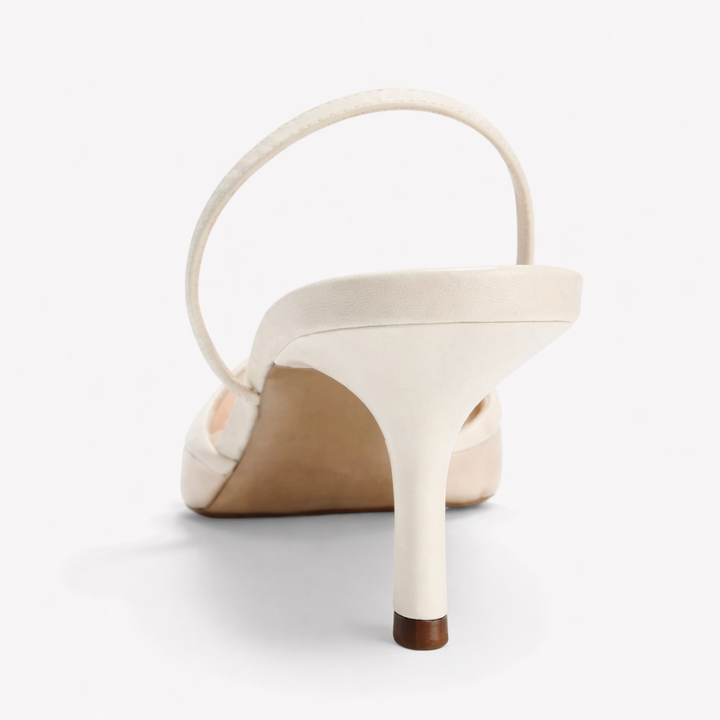 Zephyr | Women's Embroidered Slingback Kitten Heel - Champagne - Image 4