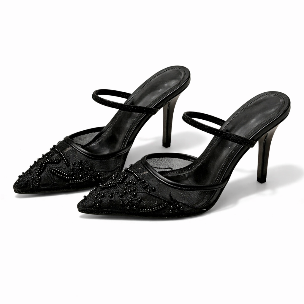 Zephyr | Women's Embroidered Slingback Kitten Heel - Champagne - Image 5