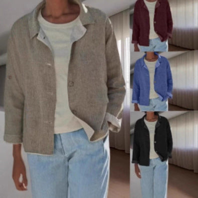 Zephyra | Women's Casual Long Sleeve Button Front Jacket - Image 1