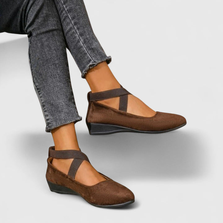 Zephyra | Women's Cross Strap Mary Jane Flats - Black - Image 3